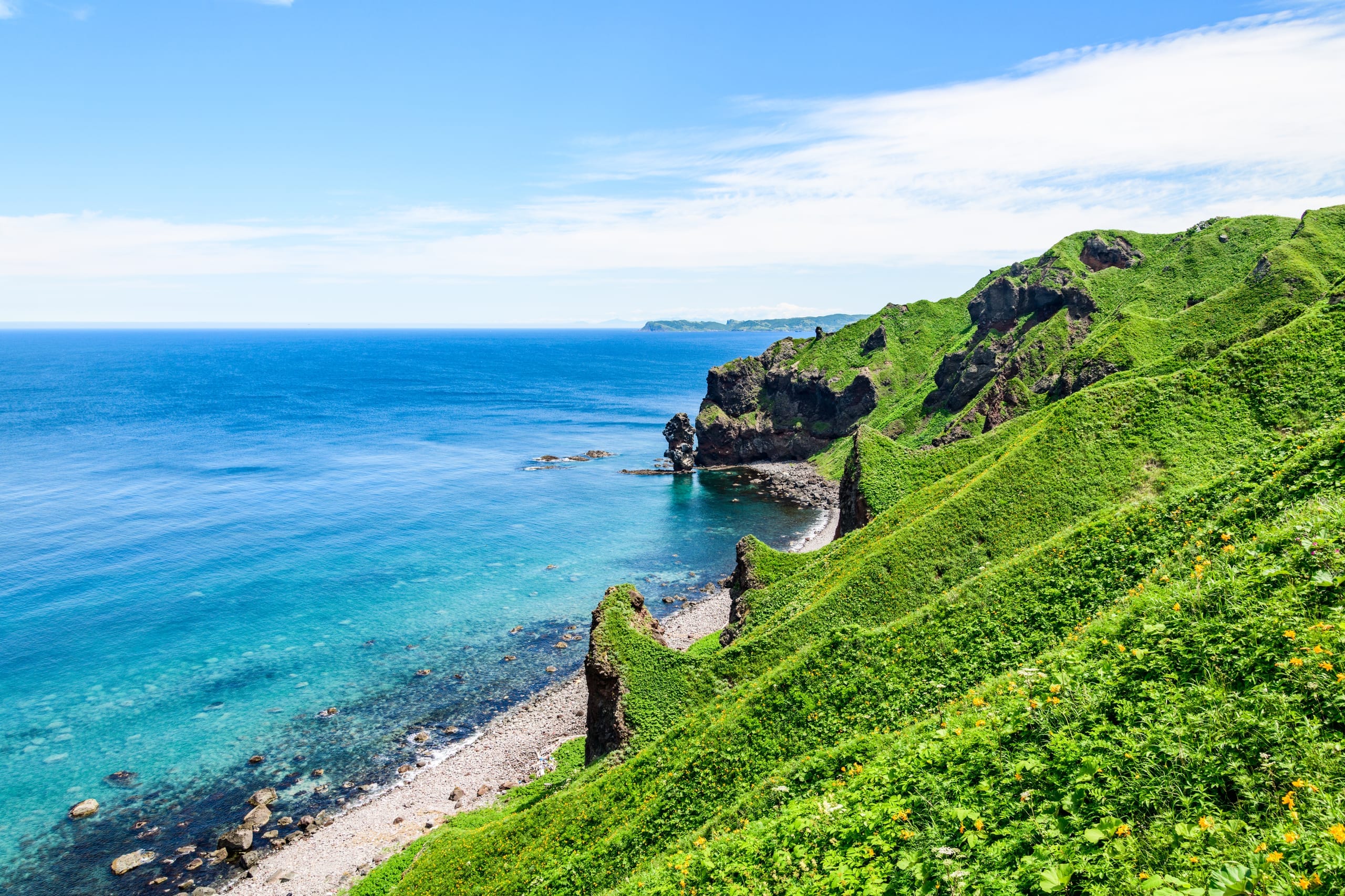 The bluest sea, and the cold of summer